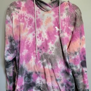 Pink hoodie medium tye die